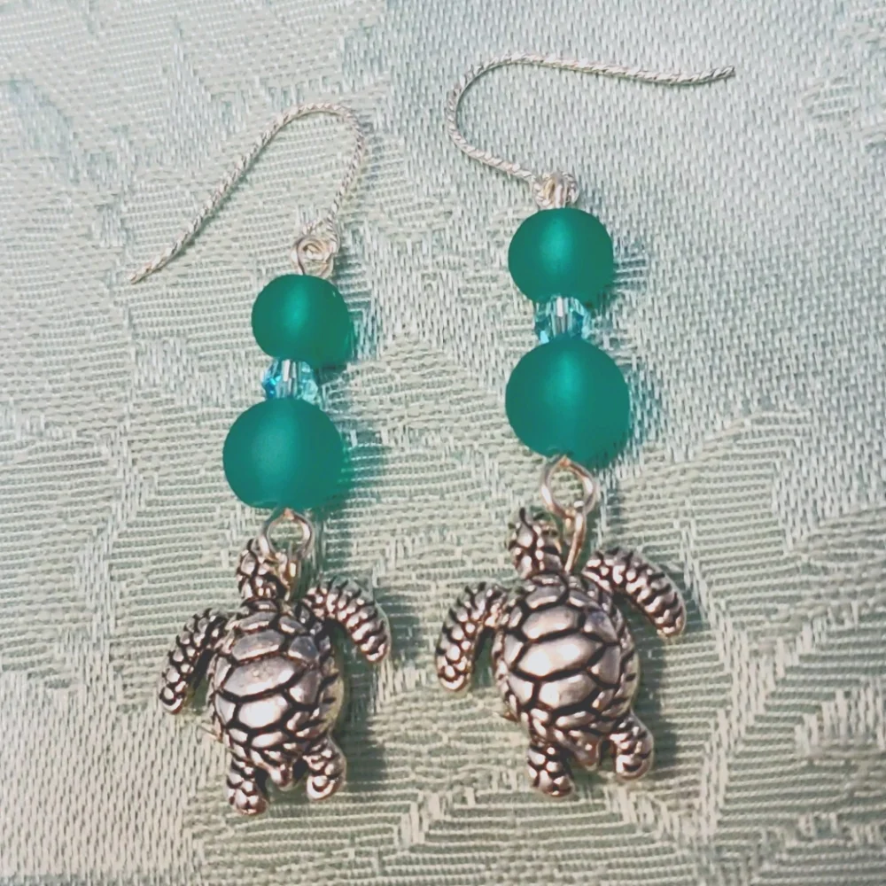 Twisted Sterling Silver Turtle Earrings!
